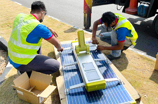 150W двухсторонняя моно солнечная панель солнечный уличный свет проект в Малайзии