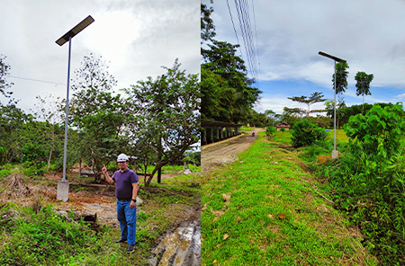 119 комплектов светодиодных солнечных уличных фонарей мощностью 120 Вт, установленных в сельских деревнях Филиппин