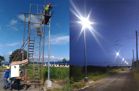 AN-SL 100W Муниципальный проект солнечного уличного освещения на Филиппинах