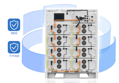 Интеллектуальная система управления BMS и подушки безопасности для обеспечения безопасной и надежной работы системы.