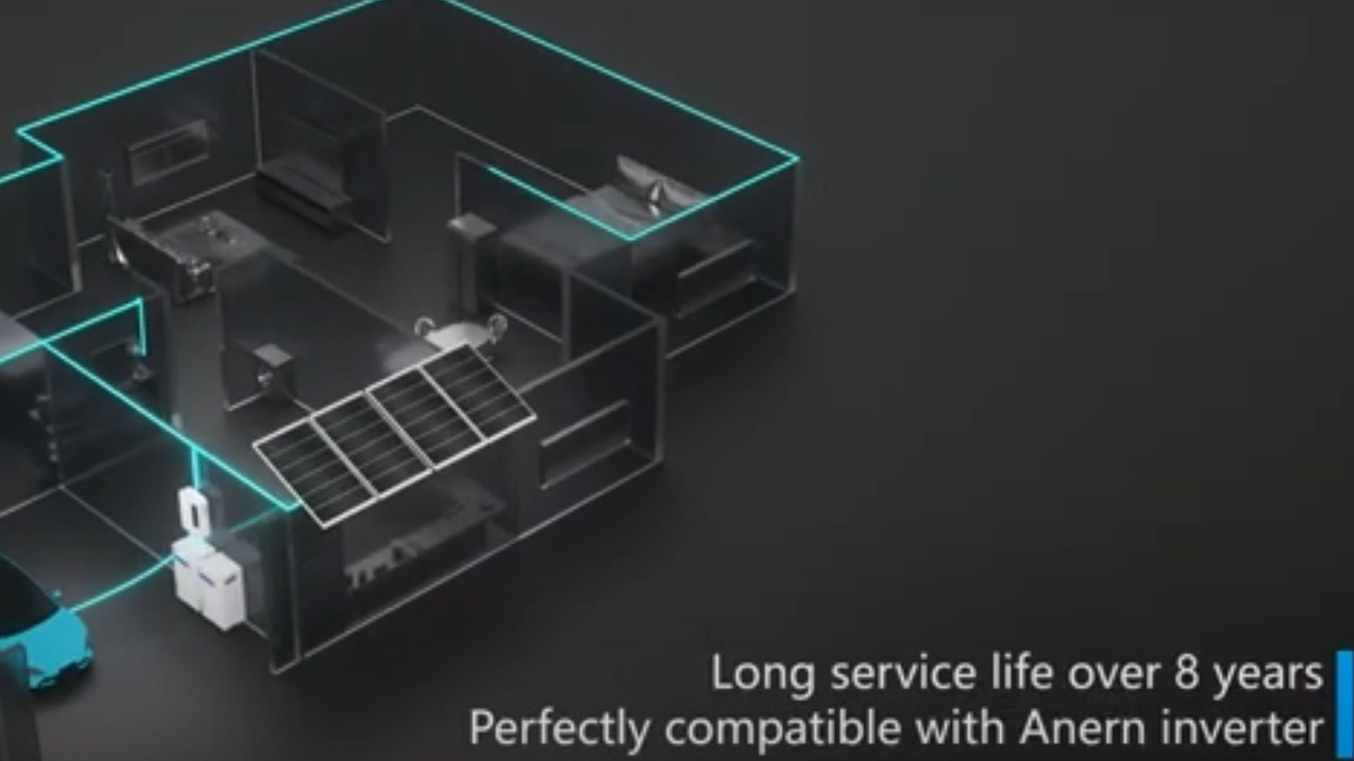 100Ah 200Ah 300Ah 25,6 V 51,2 V Настенная солнечная литиевая батарея LiFePO4 (AN-NPRO)
